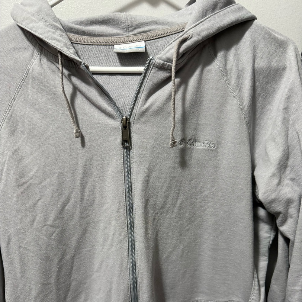 Columbia Light Gray Full-Zip Hoodie